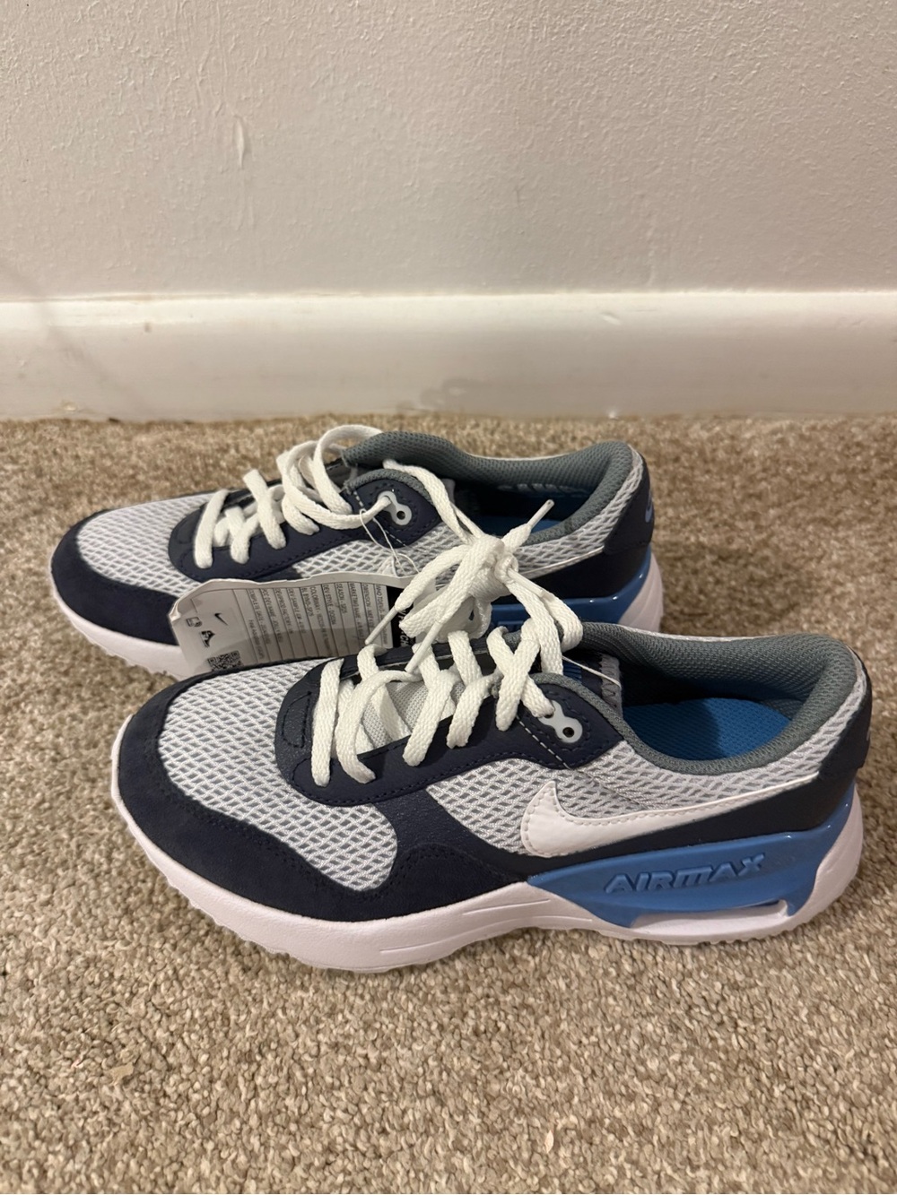 Nike Kids Navy White Blue Air Max Mesh Sneakers